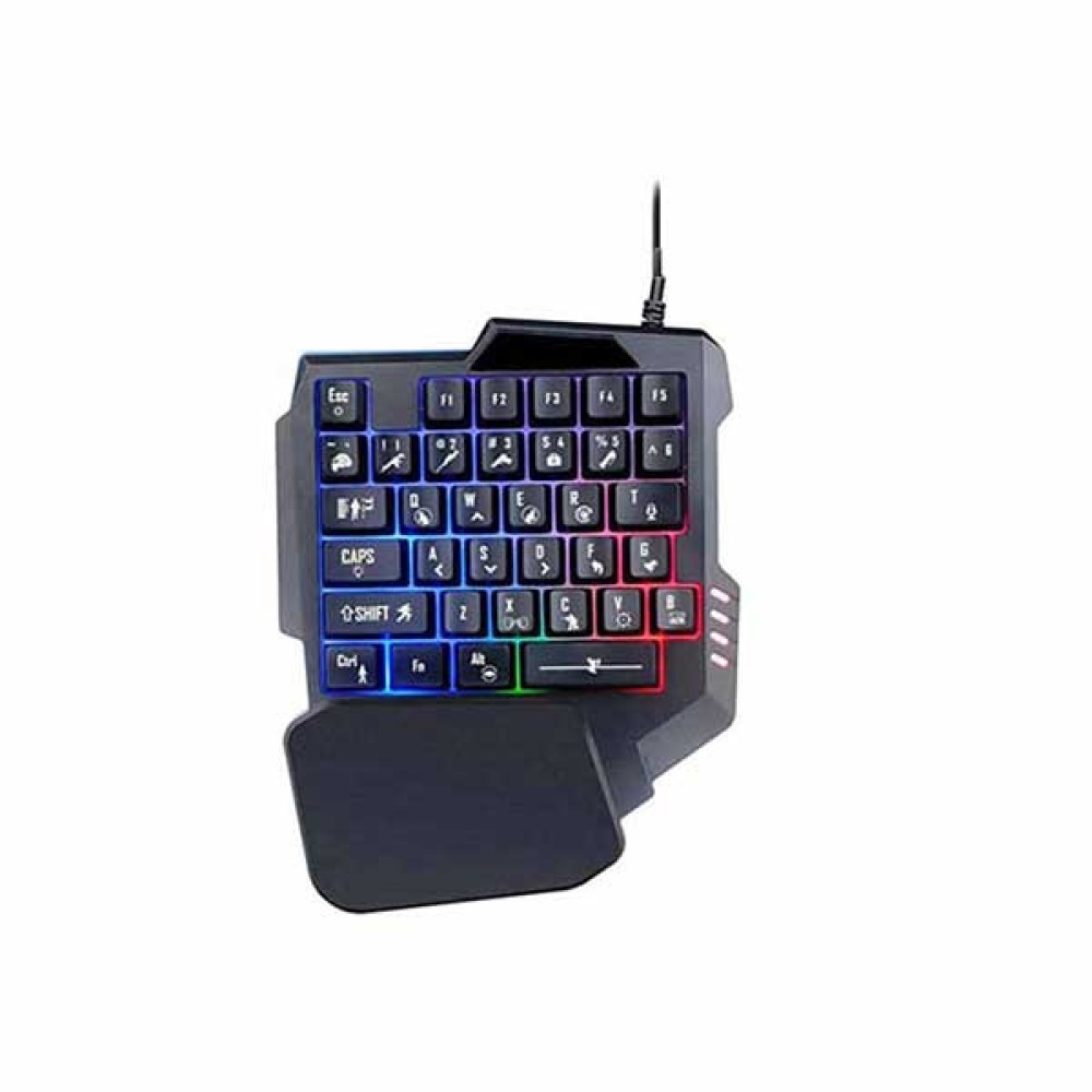 One Hand USB LED Keyboard for PUBG Gaming